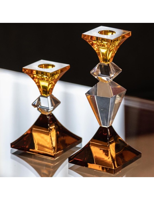 Candeliere Una Fiamma Collezione Ghiaccio Ambra...