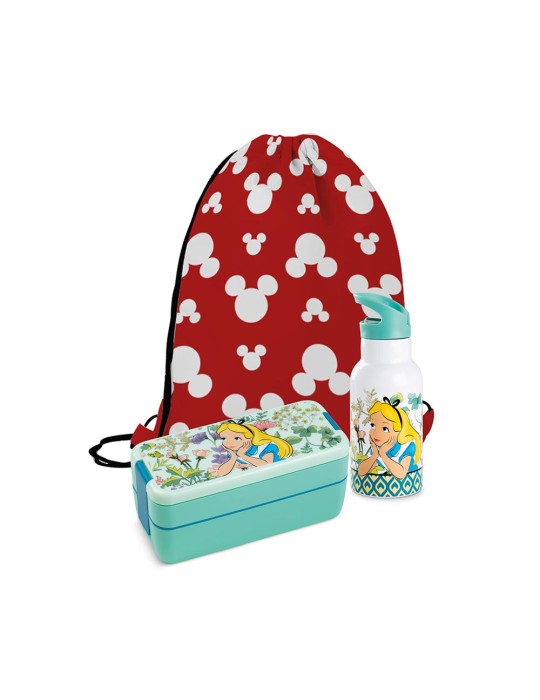 SET LUNCH BOX+BOTTIGLIA TERMICA ALICE TALES C/SACC