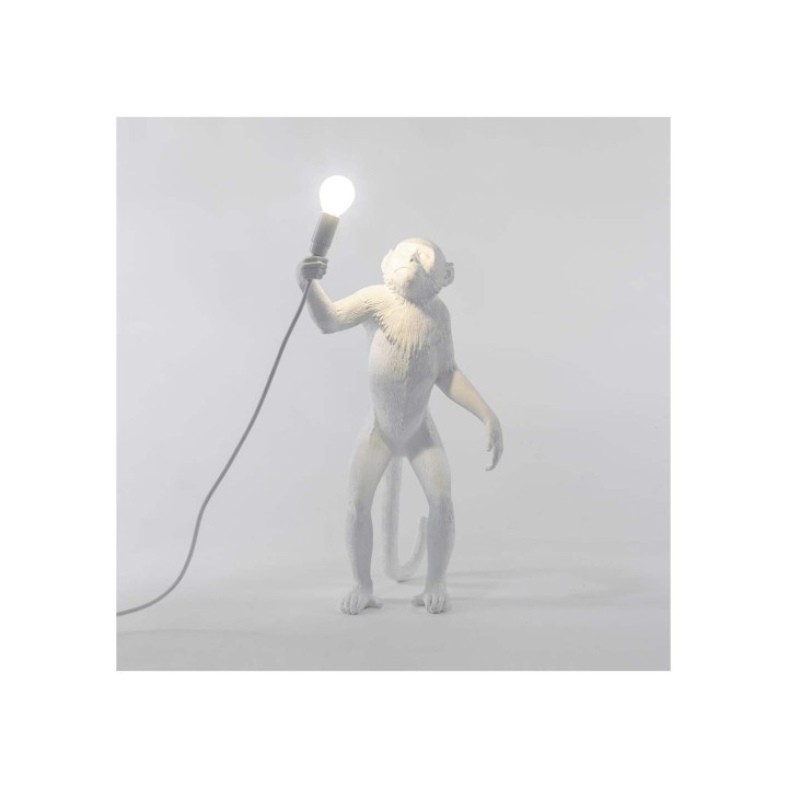 Seletti Monkey Lamp in piedi bianca alta 54 cm