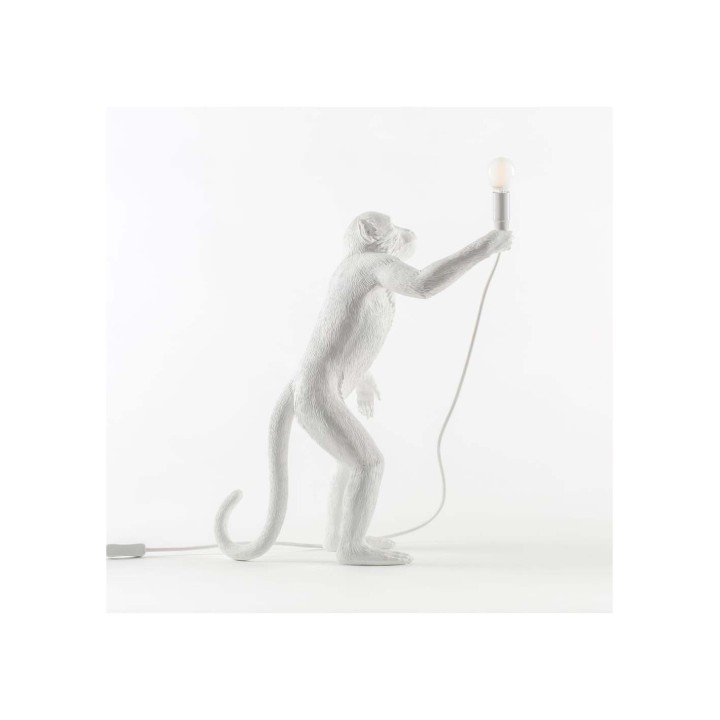 Seletti Monkey Lamp in piedi bianca alta 54 cm