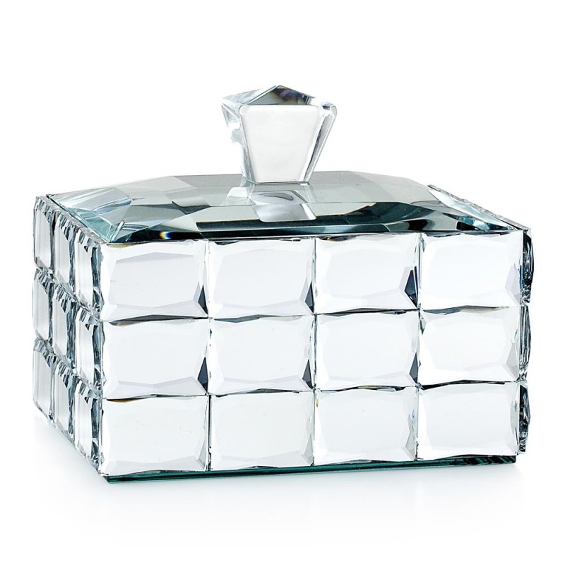 Scatola Portaoggetti Rettangolare a Specchio Emò Italia Collezione Ghiaccio