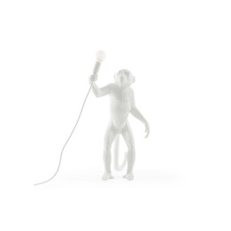 Seletti Monkey Lamp in piedi bianca alta 54 cm