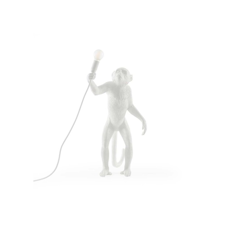 Seletti Monkey Lamp in piedi bianca alta 54 cm