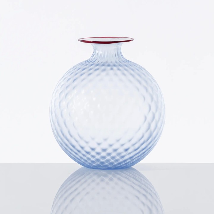 Venini Vaso Monofiori Balloton sabbiato iceberg alto 20,5 cm