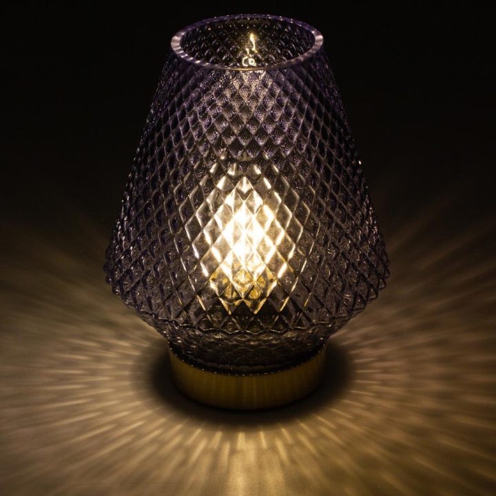 Emò Italia Lampada Marrakech vetro blu alta 16,6 cm