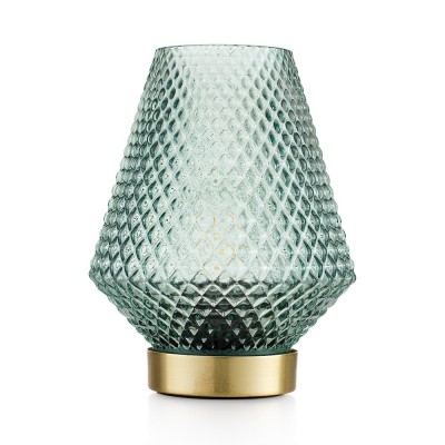 Lampada da Tavolo Verde in Vetro Lavorato Marrakech - Emò...