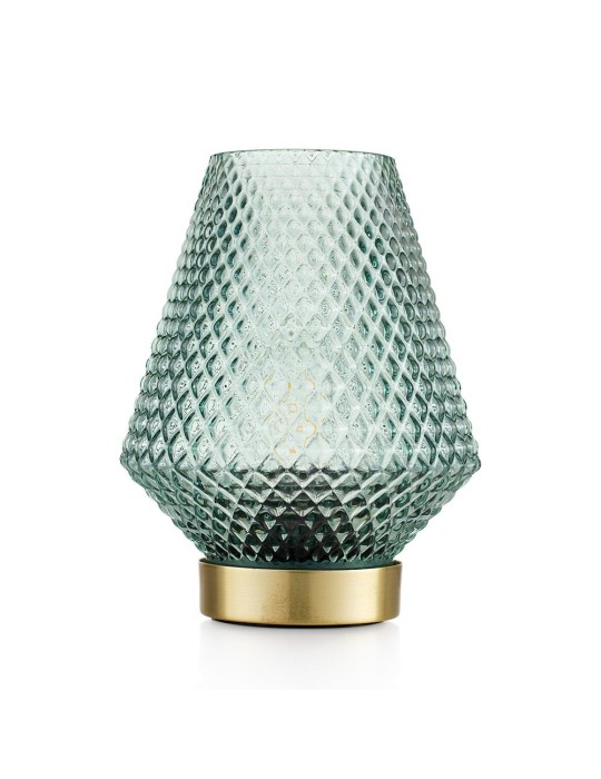 Lampada da Tavolo Verde in Vetro Lavorato Marrakech - Emò Italia