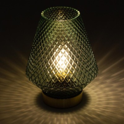 Lampada da Tavolo Verde in Vetro Lavorato Marrakech - Emò... 2
