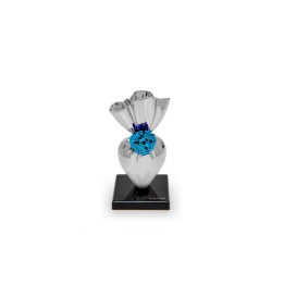 Sequenze Scultura Mini Give Yourself argento e azzurro
