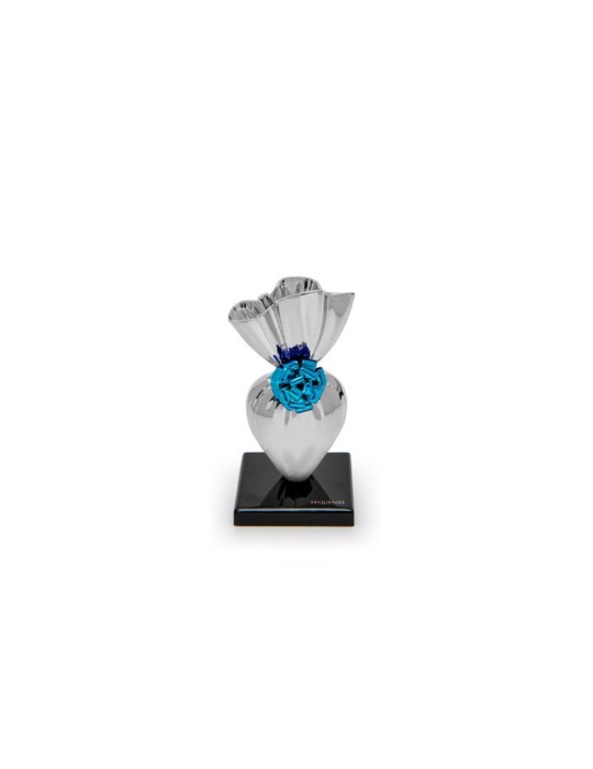 Scultura Mini Give Yourself Sequenze Argento e Azzurro H12