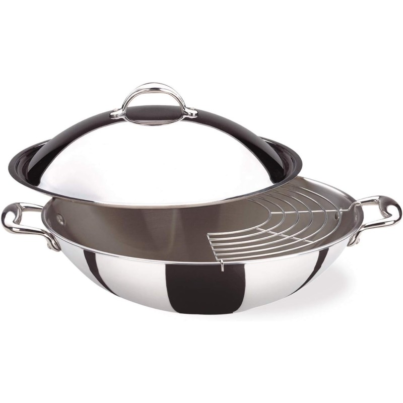 Wok con coperchio e griglia  cm 36