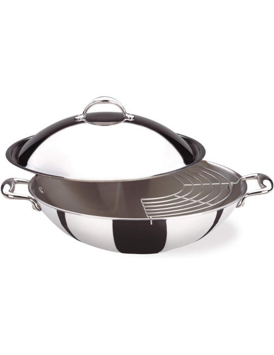 Wok con coperchio e griglia  cm 36