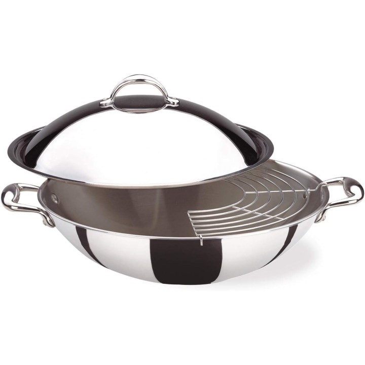 Lagostina Wok con coperchio e griglia Ø 36 cm 6,9 litri