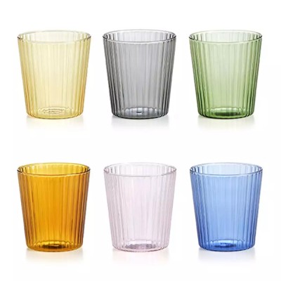 NARCISO SET6 BICCH ACQUA PLISSE' BOROSIL. COL.ASS