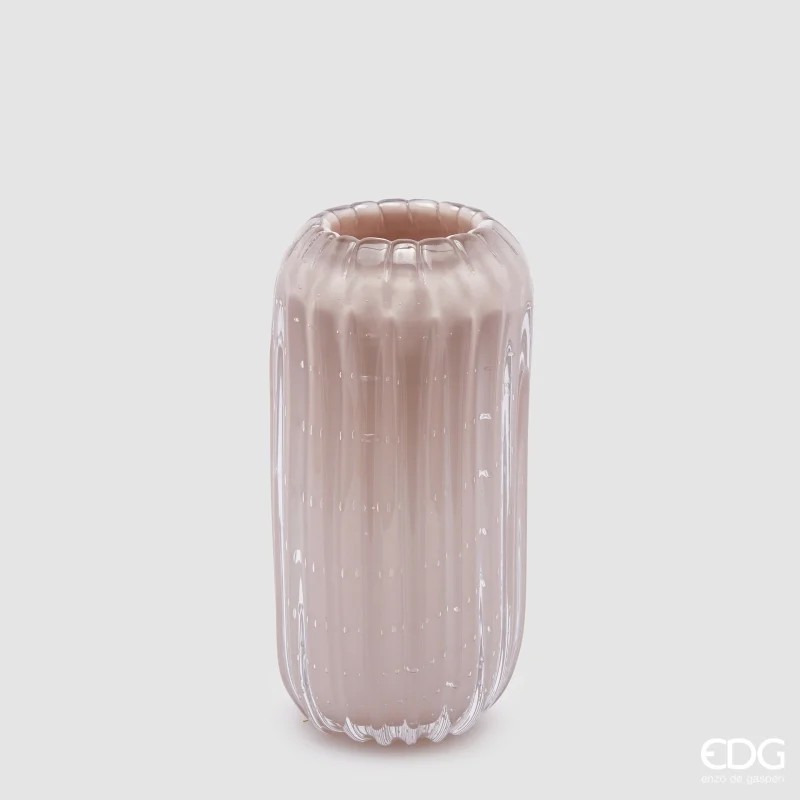 Vaso in Vetro Trasparente Reef Pink H28 D13 cm...