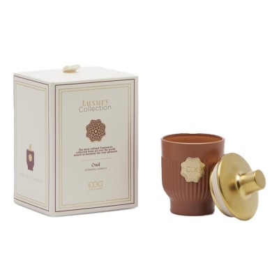 Candela Luxury Rosso Oud H12 cm Profumata con Vetro – EDG...