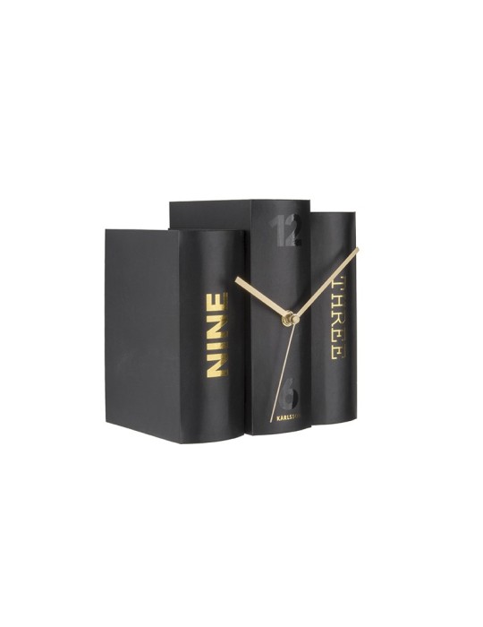 TABLE CLOCK BOOK BLACK PAPER 20X15