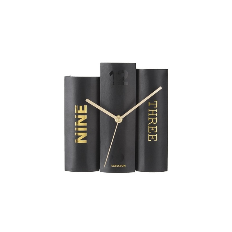 TABLE CLOCK BOOK BLACK PAPER 20X15