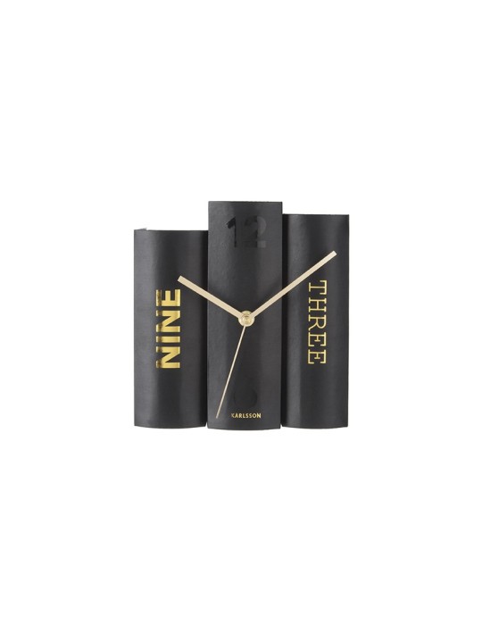 TABLE CLOCK BOOK BLACK PAPER 20X15