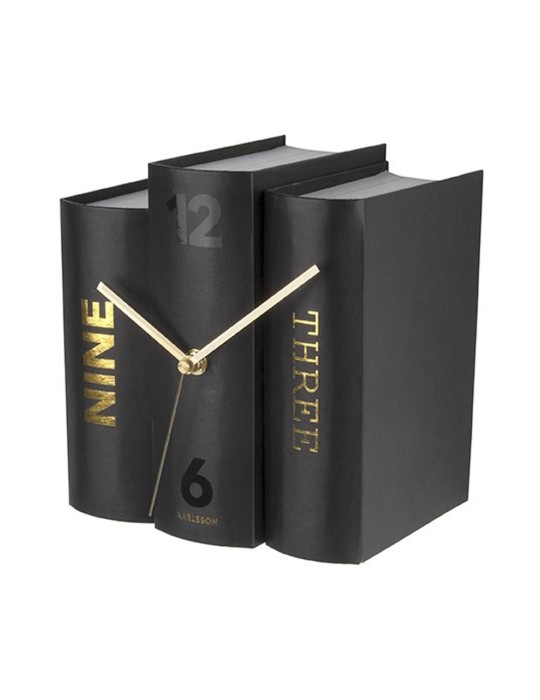 TABLE CLOCK BOOK BLACK PAPER 20X15