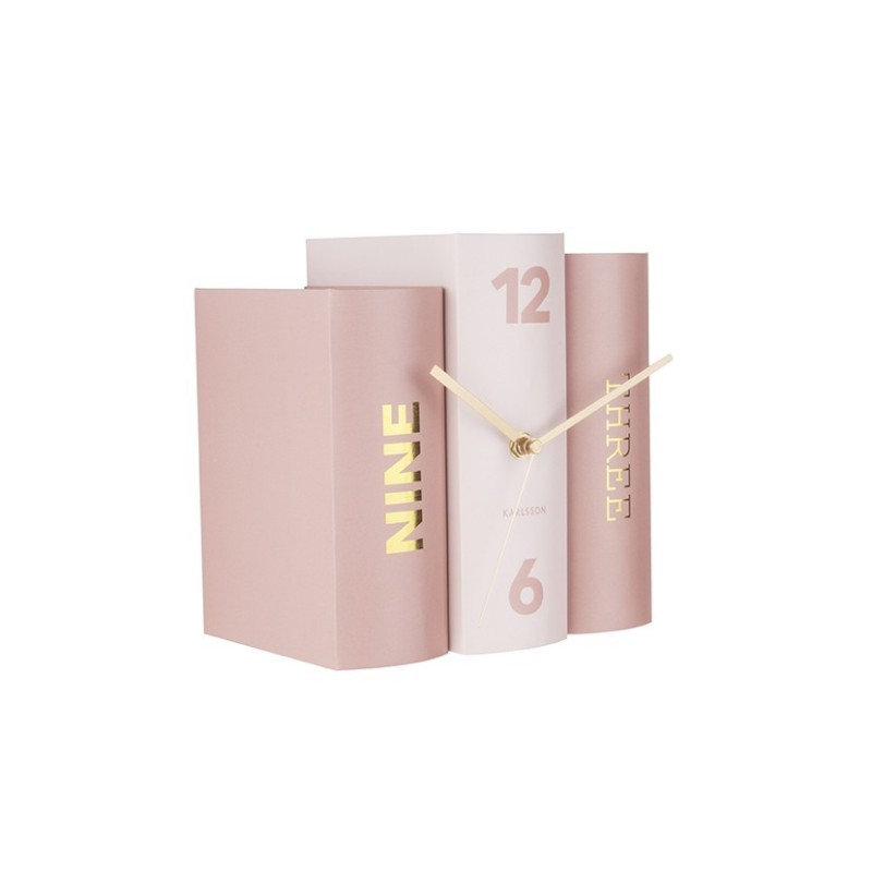 TABLE CLOCK BOOK PINK TONES PAPER 20X15