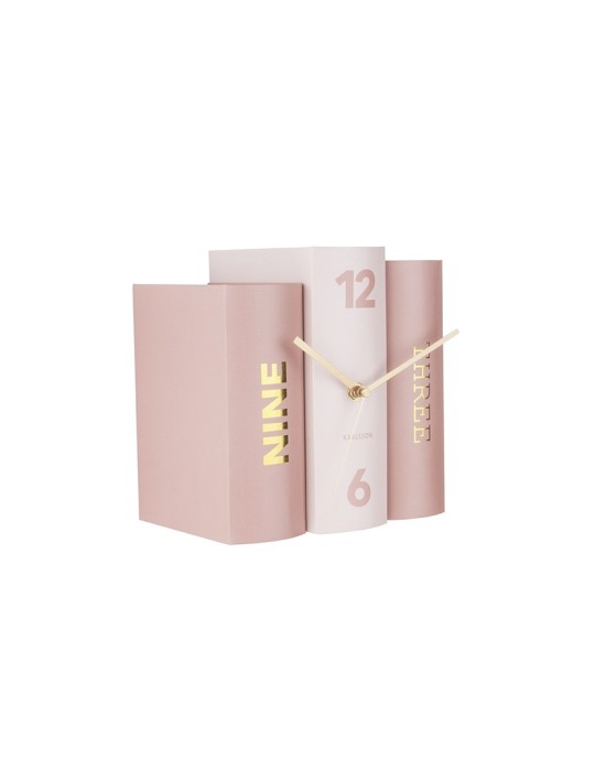 TABLE CLOCK BOOK PINK TONES PAPER 20X15