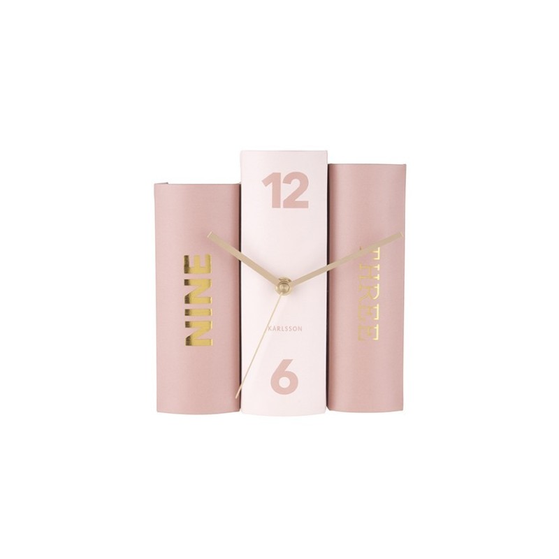 TABLE CLOCK BOOK PINK TONES PAPER 20X15