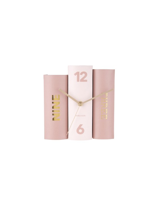 TABLE CLOCK BOOK PINK TONES PAPER 20X15