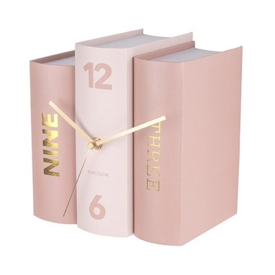 TABLE CLOCK BOOK PINK TONES PAPER 20X15