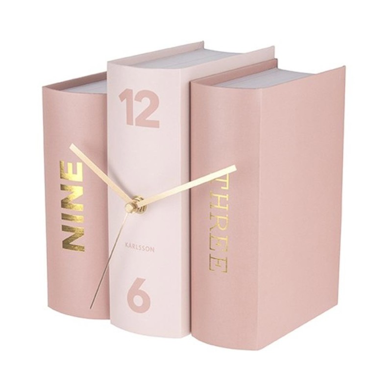 TABLE CLOCK BOOK PINK TONES PAPER 20X15