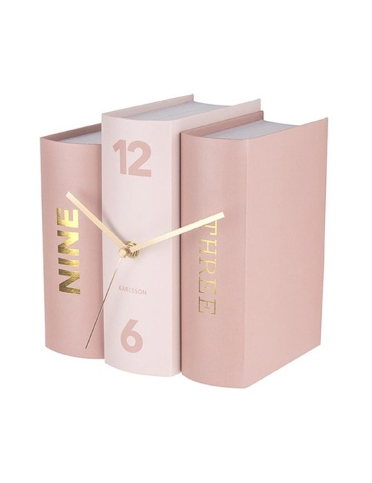 TABLE CLOCK BOOK PINK TONES PAPER 20X15