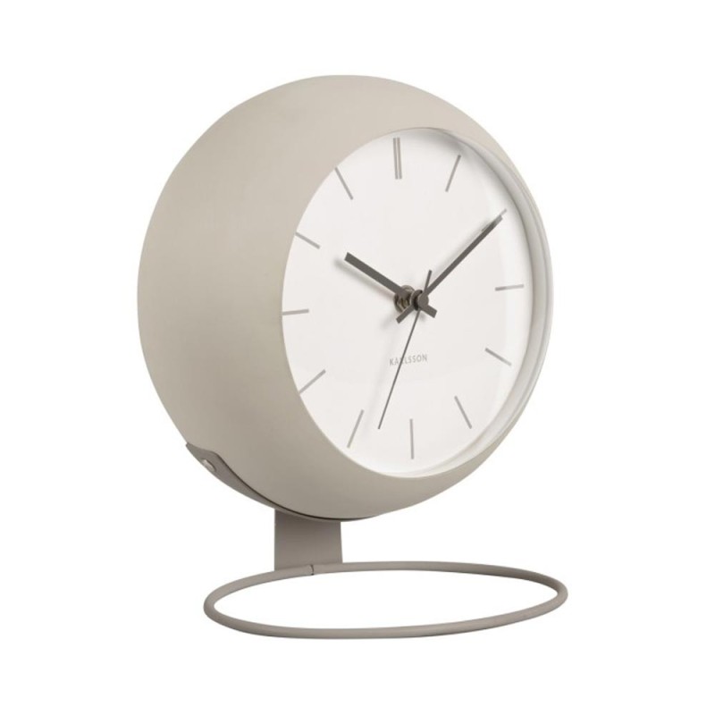 TABLE CLOCK NIRVANA GLOBE WARM GREY