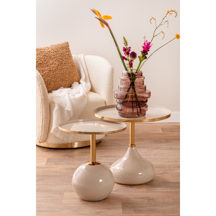 Karlsson Tavolino Enamel large warm grey Ø 50 cm