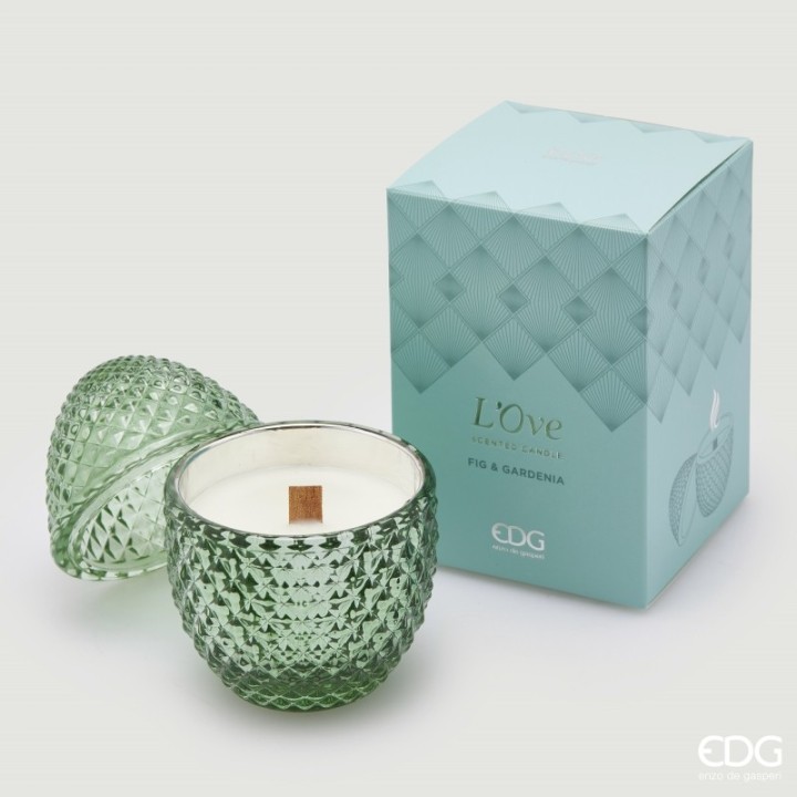 EDG Candela a uovo L'Ove Fig & Gardenia alta 12 cm