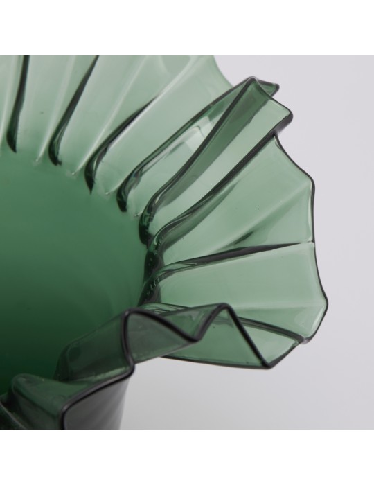 Vaso Scultoreo in Vetro Svasato a Balze H34 cm...