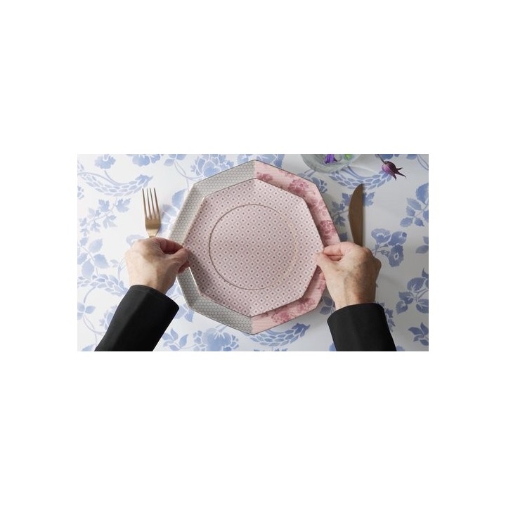 Lamart Piatto piano Tea Delight bianco e rosa Ø 26 cm