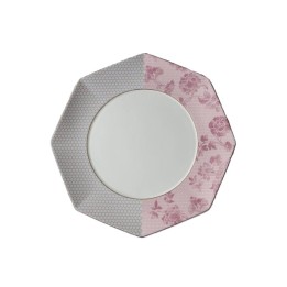 Lamart Piatto piano Tea Delight bianco e rosa Ø 26 cm