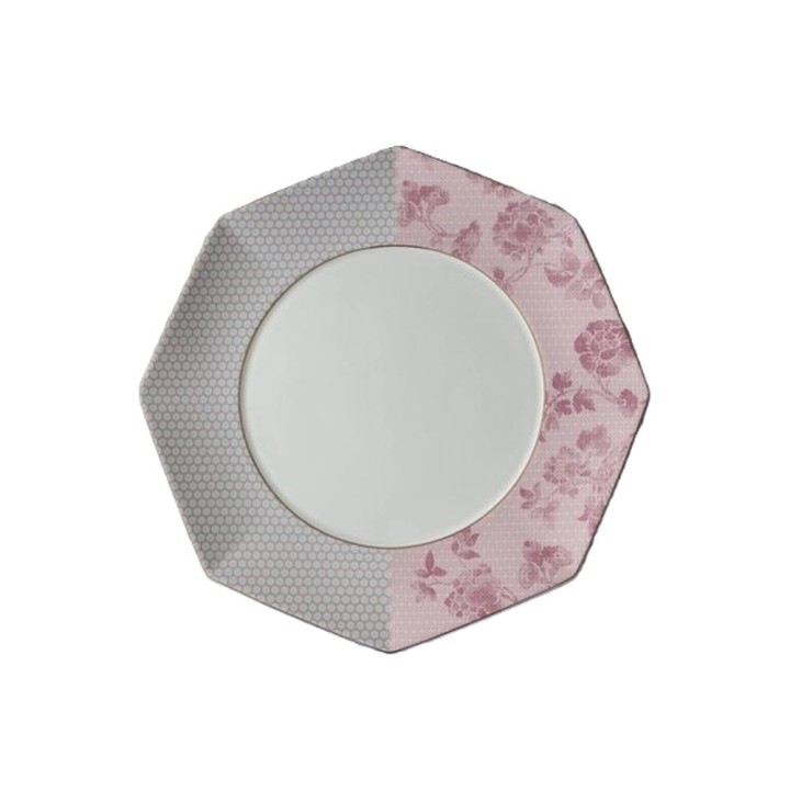 Lamart Piatto piano Tea Delight bianco e rosa Ø 26 cm