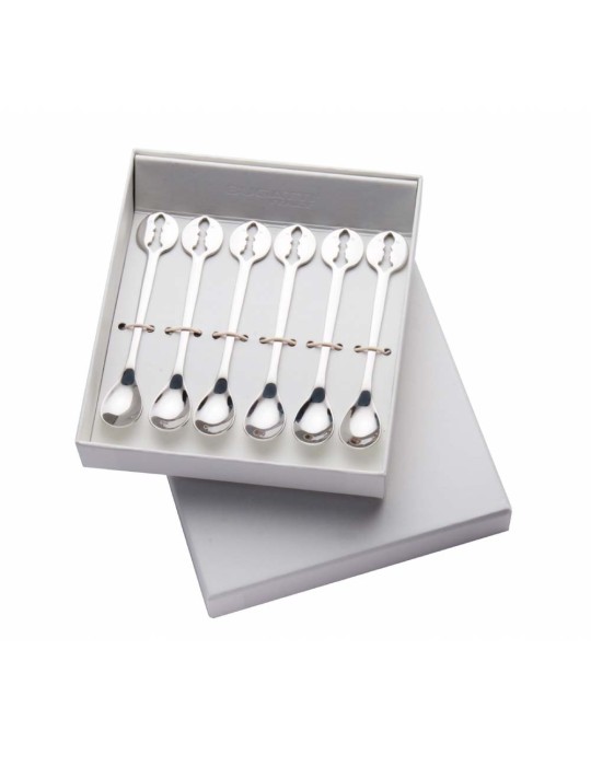 Set 6 Cucchiaini Moka Kiss Bugatti in Acciaio Inox con Scatola Regalo