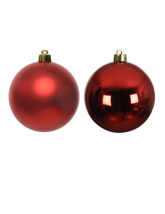 Kaemingk set 24 sfere natalizie in vetro rosse...