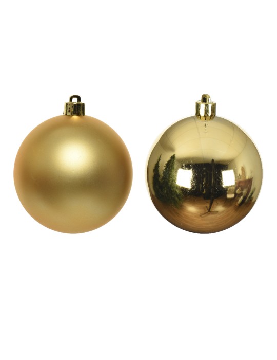 16 BAUBLES GLASS SHINY-MATT MIX  GOLD D.3.5