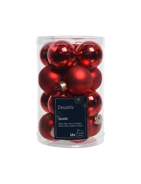 Kaemingk set 16 sfere natalizie Christmas red lucide e matt Ø3.5cm