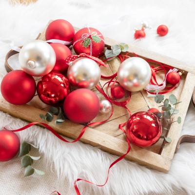 Kaemingk set 16 sfere natalizie Christmas red lucide e... 2