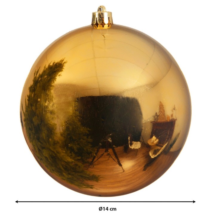 Kaemingk Pallina di Natale oro lucido Ø 14 cm