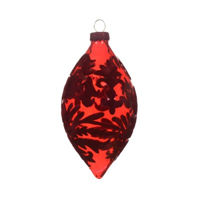Kaemingk Olive Glass Flock Finish Red - Pendente...