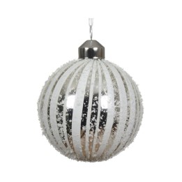 Kaemingk Set di 3 palline in vetro effetto neve Ø 8 cm