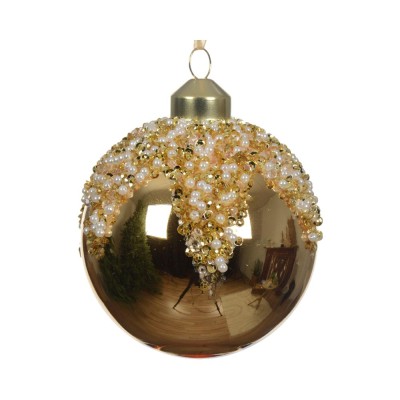 SET 3 BAUBLE GLASS SILVER INSIDE W/SHINY  ORO