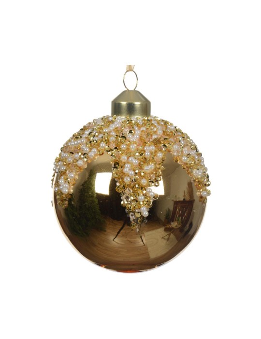 SET 3 BAUBLE GLASS SILVER INSIDE W/SHINY  ORO