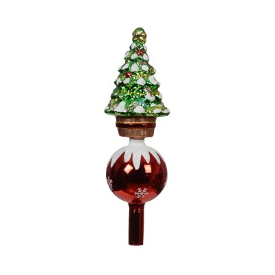 Puntale per Albero di Natale in Vetro Soffiato con Sfera...