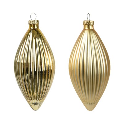 Kaemingk Set 3 Olive Glass Matt Mix Gold - Pendenti... 2